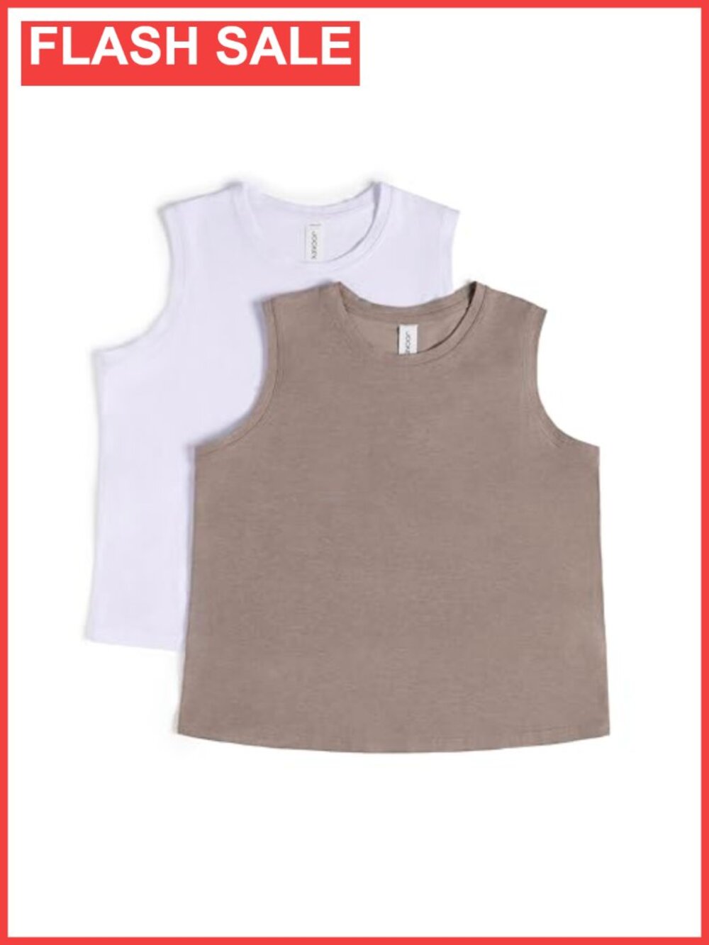 Women's 2 Pack Butter Jersey Muscle Tank Tops Sleeveless Crew Neck Boxy Fit